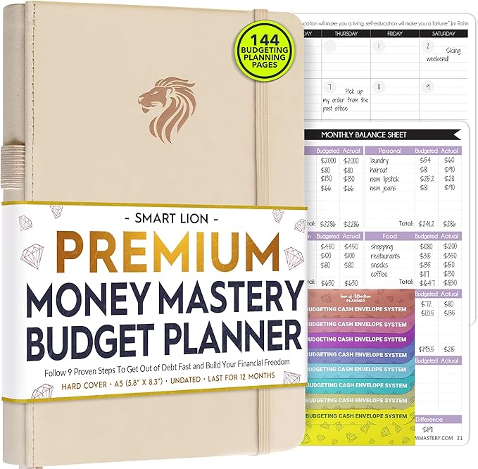Financial Planner - Monthly Budget Planner with Cash Envelopes & Monthly Bill Organizer | A 12-Month Journey to Financial Freedom | Bill Payment Tracker Organizer, Debt, Expense Tracker & Money Saving