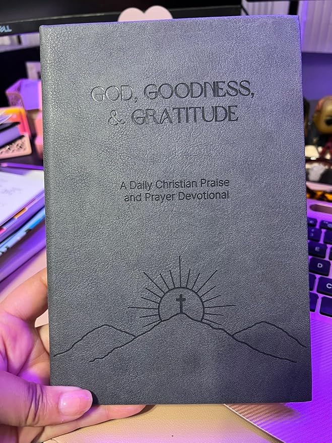 Christian Prayer Journal - God, Goodness & Gratitude - Faith-Based Gratitude and Devotional Journal for Daily Prayers, Bible Study, and Spiritual Growth - Black Leather Hardcover