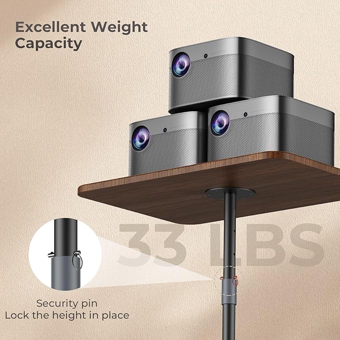 Portable Laptop Floor Stand, Bedside/Sofa Table with Height Adjustable 18''~48'', Sleek Wooden Lectern Standing Desk Mobile Podium for Home, Office, School, Black