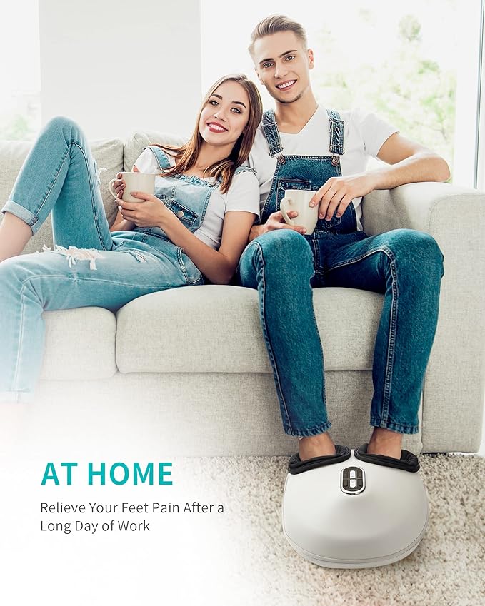 Nekteck Shiatsu Foot Massager Machine with Soothing Heat, FSA Eligible Air Compression Deep Kneading Therapy, HSA Massage Tools Improve Blood Circulation Foot Wellness, Relax for Home or Office Use