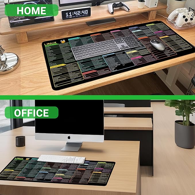 Linux Commands Line Mouse pad - Cheat Sheet Mousepad XL Gaming Desk mat Shortcuts to Kali/Ubuntu/Red Hat/Debian/OpenSUSE/Centos/Arch/Unix/Mint Programmer Employee Appreciation Gifts