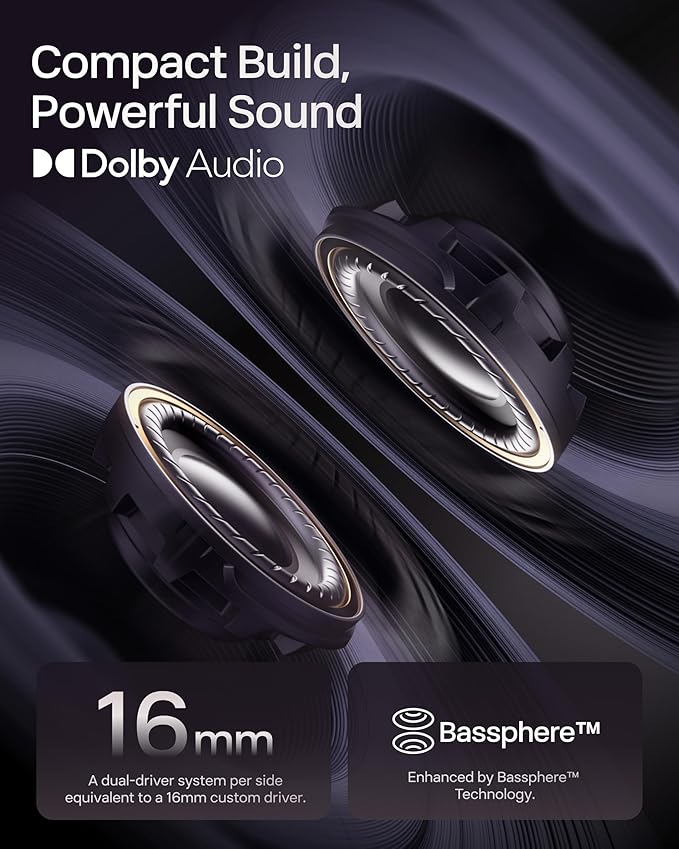 SHOKZ OpenDots ONE - Open-Ear Headphones - Wireless Bluetooth Earbuds with Microphone - Secure, Lightweight, Clip-On Fit - Premium Dolby Audio - Water Resistant - Fast Charging - Up to 40 hrs Playtime