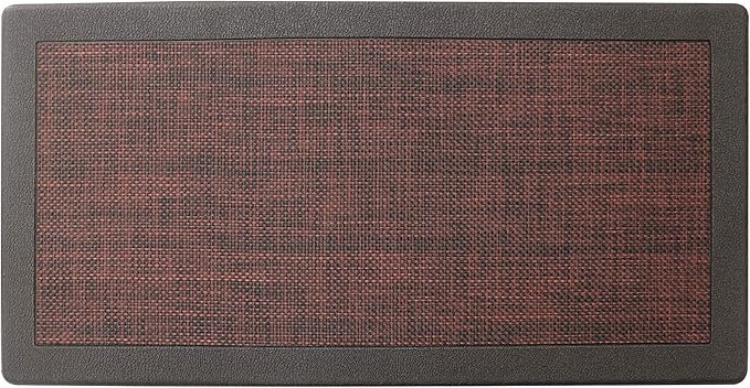 J&V TEXTILES Hillside Oversized Oil- and Stain-Resistant Anti-Fatigue Kitchen Mat (Single Burgundy)