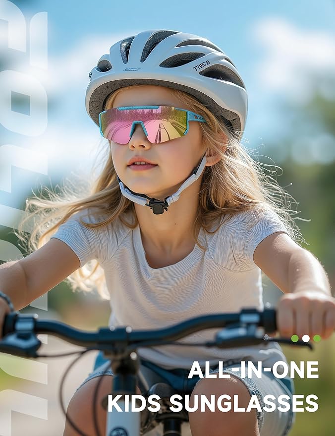 Kids Polarized Baseball Sunglasses for Boys Girls - Youth Softball Cycling Sports Sunglasses UV Protection Goggles