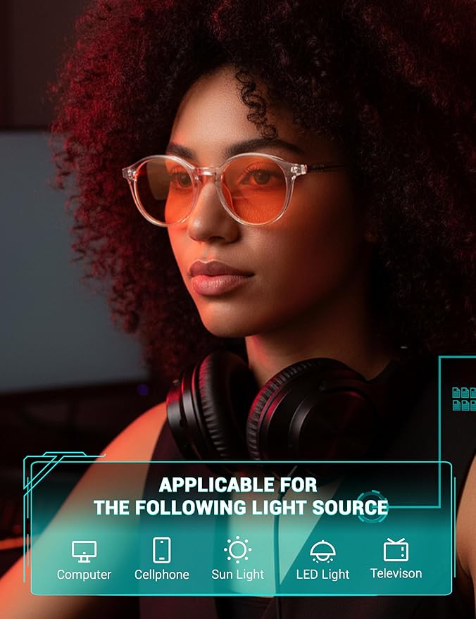 TIJN Blue Light Blocking Glasses Men Women Vintage Thick Round Rim Frame Eyeglasses