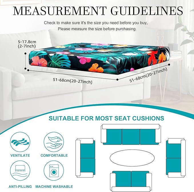 14Pcs Stretch Patio Cushion Covers,Outdoor Couch Covers Replacement,Outdoor Couch & Sofa Slipcovers,for Patio Furniture Cushion Covers,Washable Reusable Furniture Protector (Summer Night,Cover Only)