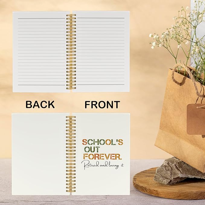 CUANFDDSF Teacher Retirement Gifts Notebook, Retirement Gift for Women Men Journal Notebooks for Note Taking,Writing Pads， Teacher Appreciation Gifts Hardcover Spiral Notebook 5.5x8.3 Inch