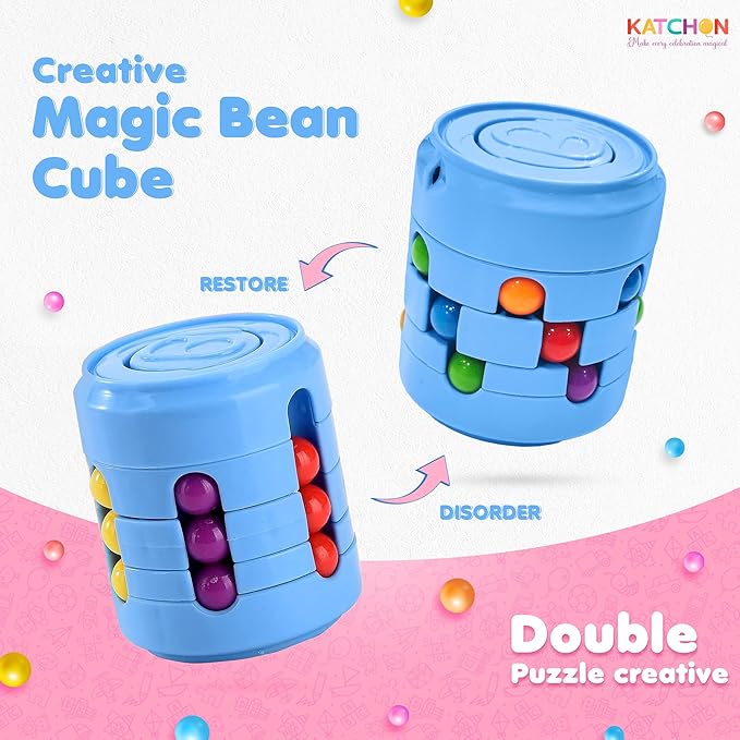 KatchOn, Rotating Fidget Toys – Pack of 12 | Magic Bean Puzzle Cube and Fidget Spinners for Kids, Adults | Fidget Toys Bulk, Classroom Prizes,Goodie Bag Stuffers, Birthday Party Favors for Kids 8-12
