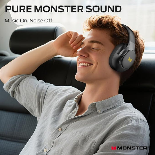 Monster Persona 5th Hybrid Active Noise Cancelling Headphones, Wireless Over-Ear Headphones with Deep Bass Sound, Bluetooth 6.0, 70H Playtime, Foldable Comfort Headphone for Travel/Work/Home