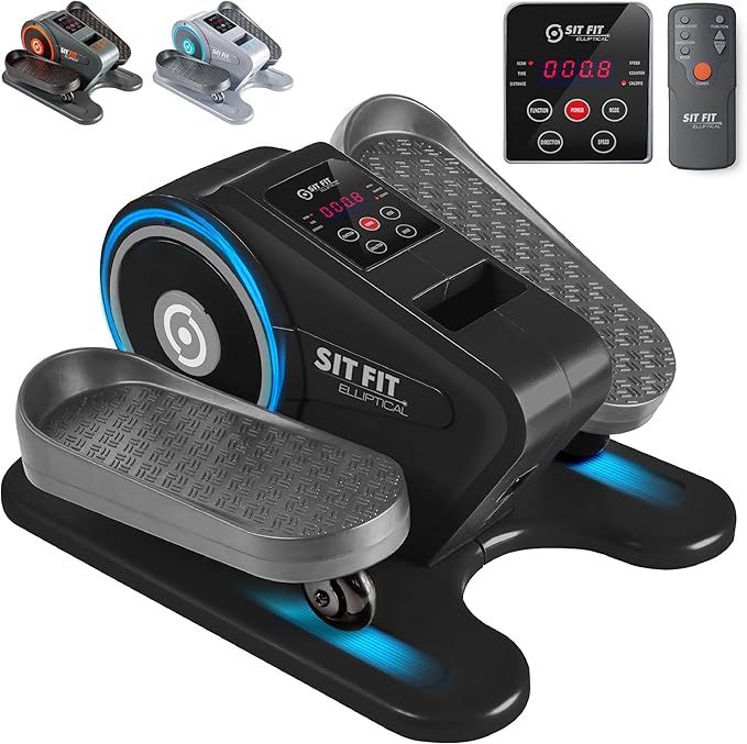 SITFIT, Sit Down and Cycle! Powered Foot Pedal Exerciser for Seniors, Under Desk Elliptical Exercise Bike, Leg Exerciser While Sitting. Peddler Exerciser Mini Bike, Portable Rehabilitation Equipment.