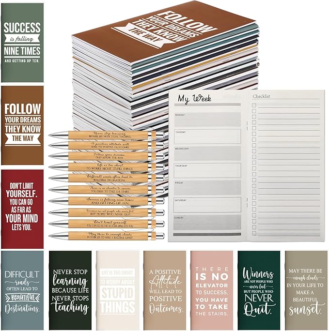 Spakon 20 Sets Christmas 2026-2027 Pocket Weekly Planners with Pens Inspirational Mini Daily Journal To Do List Goals Notepad Employee Appreciation Gift for Coworker Medical Assistant(Vibrant)