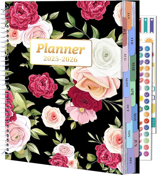 CAGIE Planner 2025-2026 for Women Daily Weekly and Monthly Planners July 2025-2026 Calendar Large Hourly 25-26 Yearly Academic Agenda with Stickers Hardcover, 8.5 x 11