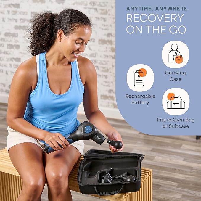 LifePro Percussion Massage Gun FSA HSA Eligible– Deep Tissue Handheld Massager for Athletes – Muscle Recovery Tool for Men & Women – Quiet, Portable with Attachment Heads & Travel Case