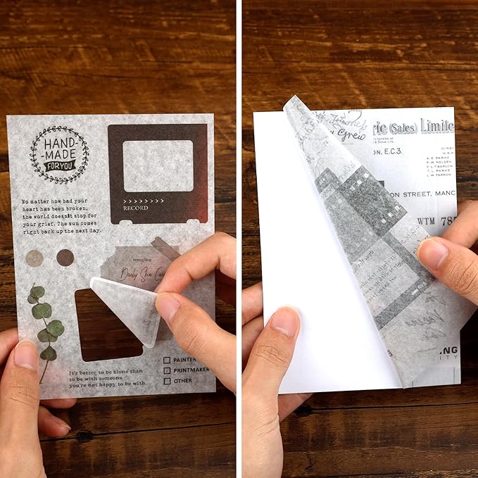 Dizdkizd Washi Stickers Book for Journaling, Vintage Scrapbook Ephemera with 180pcs Film Stickers and 20 Adhesive Scrapbooking Papers, Junk Journaling Supplies