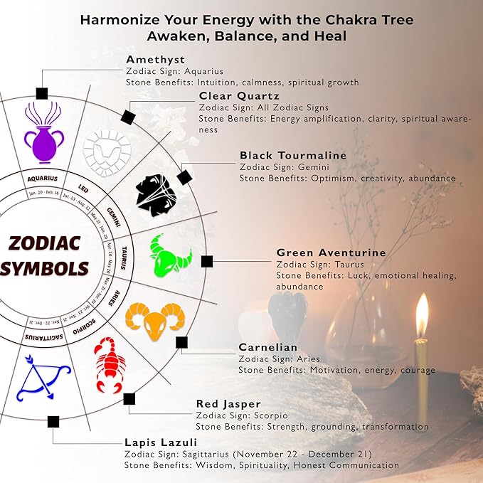 FASHIONZAADI Black Tourmaline Gemstone Tree - Crystal Tree of Life - Crystals and Stones Home Office Decor - Good Luck Gifts for Women