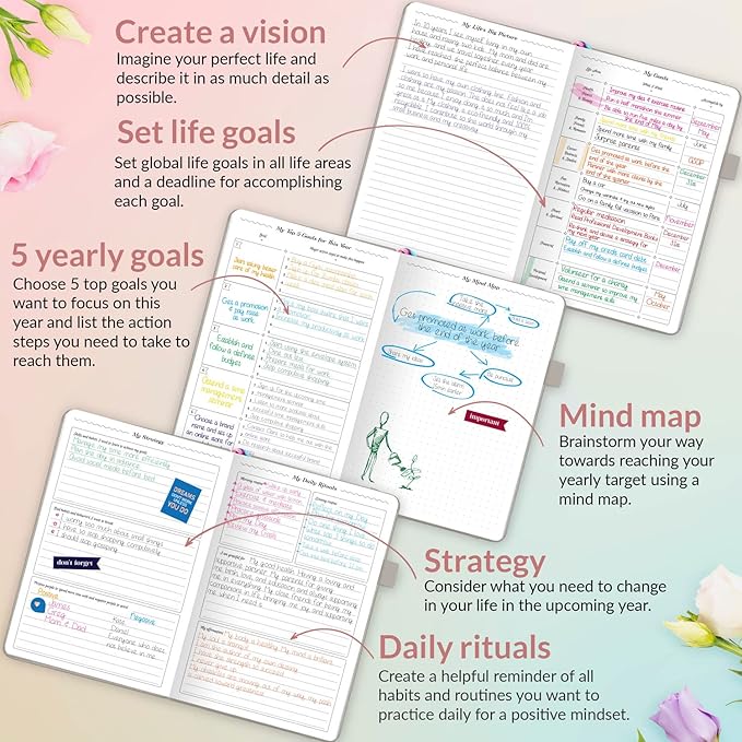 GoGirl Planner and Organizer for Women – A5 Size Weekly Planner, Goals Journal & Agenda to Improve Time Management, Productivity & Live Happier. Undated – Start Anytime, Lasts 1 Year – Gray