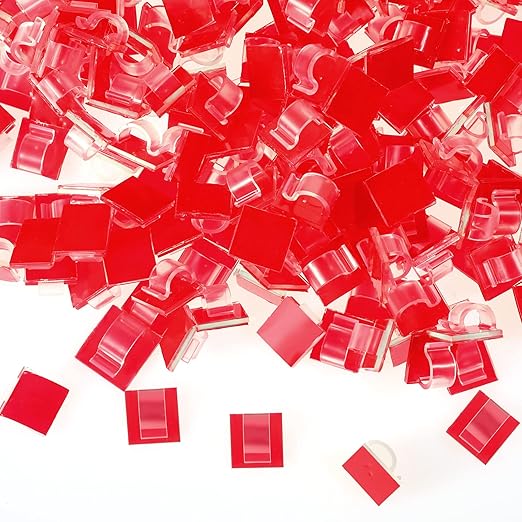 60 Pieces Mini Cable Clips Self Adhesive Light Clips Light Hooks Wire Cable Organizer Cable Wire Management Holder for Home Office Car Desk Outdoor String Lights (Clear, Small)