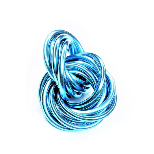 Möbii Fidget Ball (Solid Color): Quiet Mobius ADHD Anxiety Stim Stress Relief Toy Tool for Home Travel Office or Desk (Medium, Half, Crystal Blue)