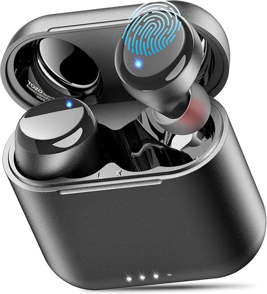 TOZO T6 Wireless Earbuds, Bluetooth 5.3 Ear Buds, Stereo Sound in Ear Headphones, 50 Hours Playtime, Wireless Charging Case, APP Customizable EQs, IPX8 Waterproof Earphones