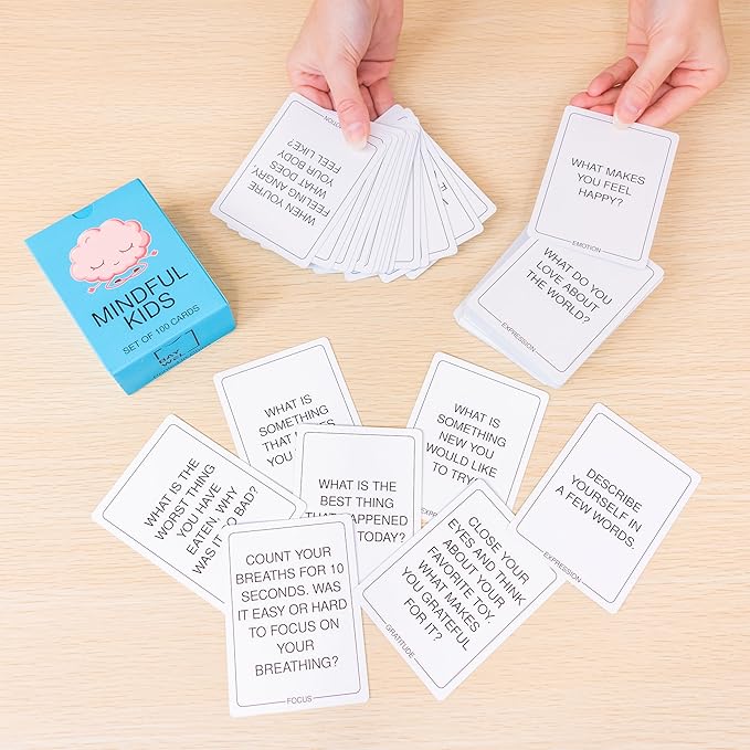 100 Mindfulness Conversation Starter Cards for Kids - Enable Meaningful Conversations with Kids