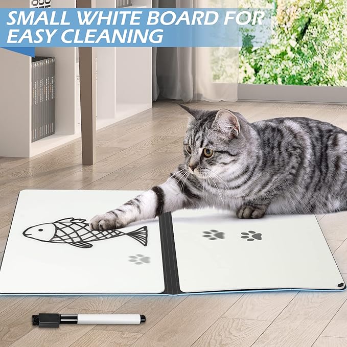Mini Whiteboard 12"x9" Small White Board Dry Erase, Erasable Notebook Foldable Desk Whiteboard Holder Dry Erase Board, Office, Home, Travel, School, Portable (Blue)