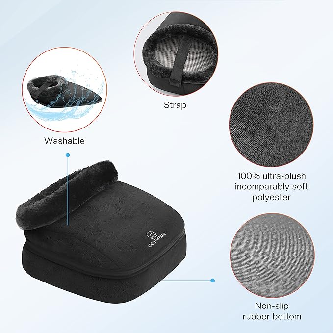 COMFIER Foot Massager with Heat, Electric Foot Warmer,Gifts for Women,Men, Shiatsu Feet Massager Machine for Plantar Fasciitis,Neuropathy, 2-in-1 Foot & Back Massager, Foot Heater
