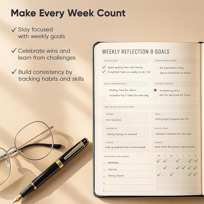 Daily Planner 2025 (5" x 8") - The Ultimate Daily Workflow Planner with Hourly Schedule & Task List to Achieve Your Goals by PRODUCTIVITY STORE (A5, Black)