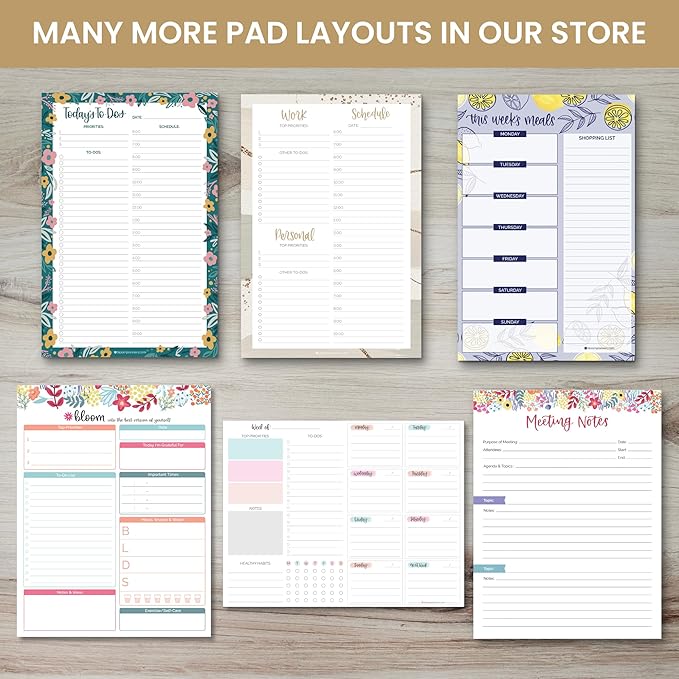 bloom daily planners Weekly Magnetic Meal Planning Pad for Fridge with Tear-Off Grocery Shopping List - Hanging Food/Menu Organizer Notepad with Magnets - 8.5” x 11”