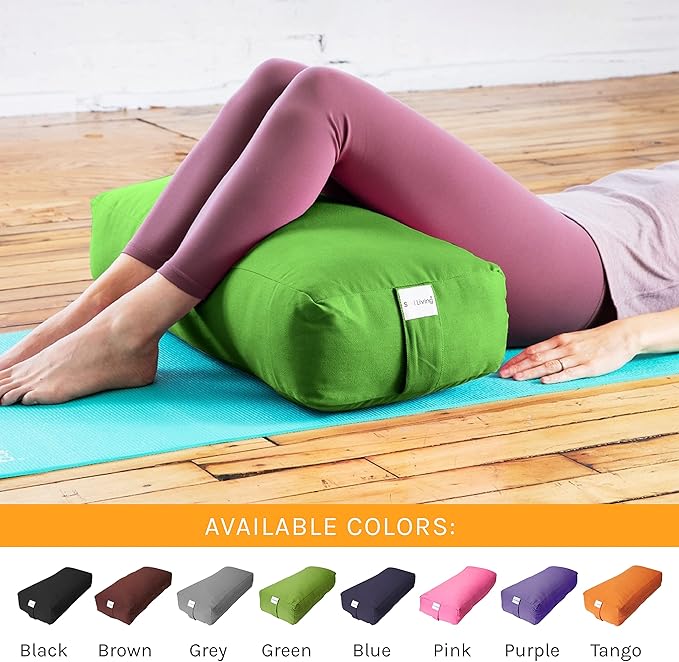 Sol Living Yoga Bolster Pillow Rectangular Meditation Cushion Cotton Meditation Accessories for Restorative Yoga Meditation Pillow Yoga Pillow Firm Body Pillow Bolster Pillow for Legs Removable Cover