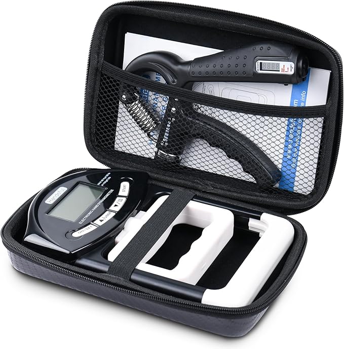 Hand Dynamometer Grip Strength Trainer - 397 Lbs / 180 Kgs Electronic Hand Grip Strength Tester Grip Strengthener Hand Exerciser Meter Digital Hand Grip Training Gauge for Sport Home School Use