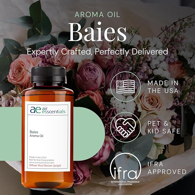 Baies Aroma Oil, Essential Oils Blend for Diffusers & Scent Machines, Floral Bouquet with Blackcurrant & Citrus Accents, Aromatherapy, Cold Air Diffuser Compatible, 300 mL