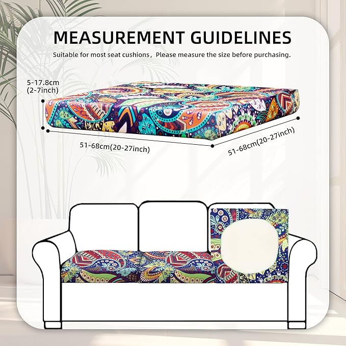 8Pcs Stretch Patio Cushion Covers,Outdoor Couch Covers Replacement,Outdoor Couch & Sofa Slipcovers,for Patio Furniture Cushion Covers,Washable Reusable urniture Protector (Rococo,Cover Only)