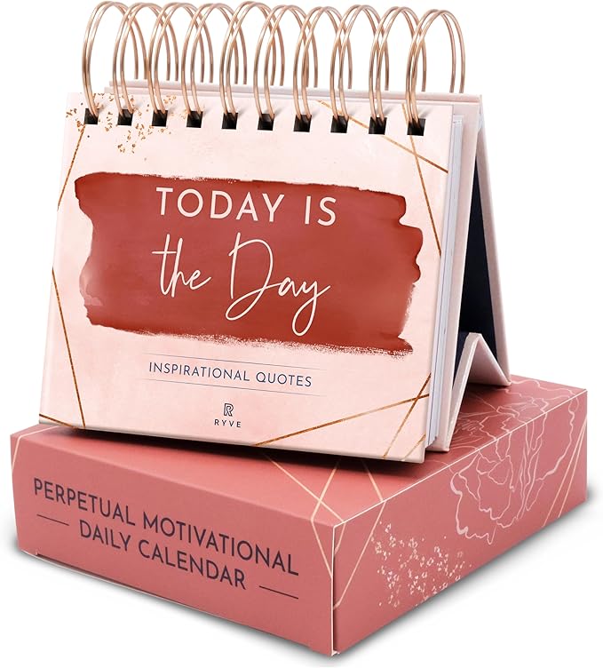 RYVE Motivational Desk Calendar, Inspirational Quotes for Desk, Desk Decor for Women, Office Decor for Women Desk, Desk Accessories for Women Office, Inspirational Gifts for Women, Daily Calendar