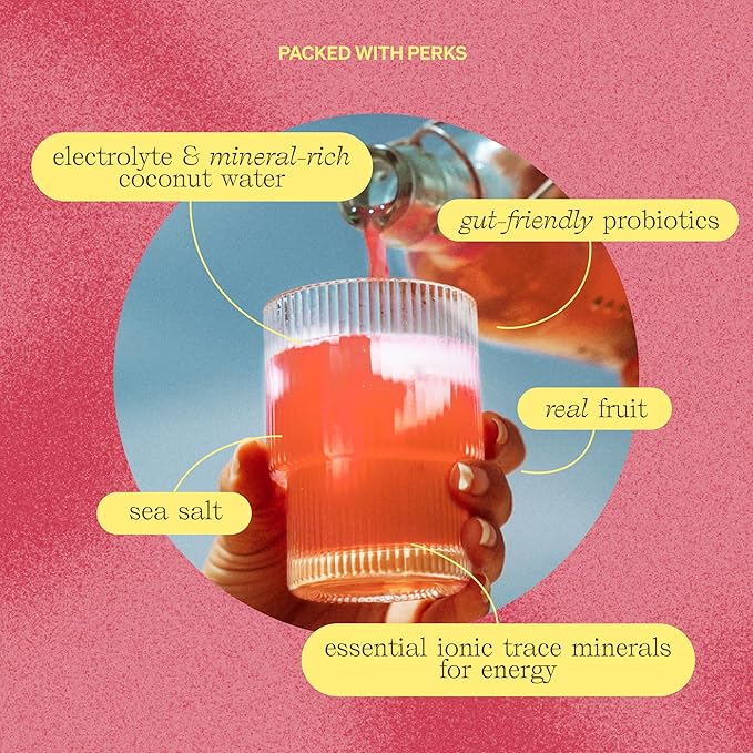 Clevr Strawberry Lemonade SuperTea, 18 Servings, Hydration Tea Blend with Coconut Water, Lemon Juice, 1B Probiotics for Gut Health, Sea Salt, Trace Minerals, Electrolyte Caffeine Free Tea, 5.08 oz