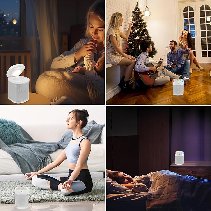 LUXSWAY White Noise Sound Machine with Night Light, 70 Non-looping Sounds, Rechargeable Sleep Sound Machine, Bluetooth Speaker for Party Camping, Sleep Aid for Baby Adults Privacy Nursery & Gifts