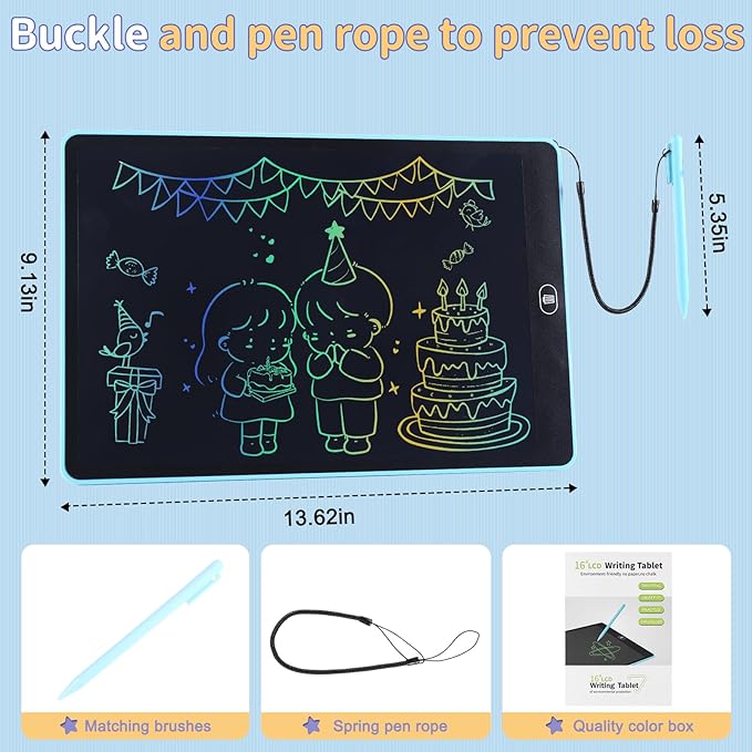 3 Pack 16 Inch LCD Writing Tablet for Kids Adults,Toddler Toys 3 4 5 6 Doodle Board Sensory Toys for Toddlers Road Trip Essentials Car Game Christmas Birthday Gifts Boys Girls （Pink+Bule+Black）