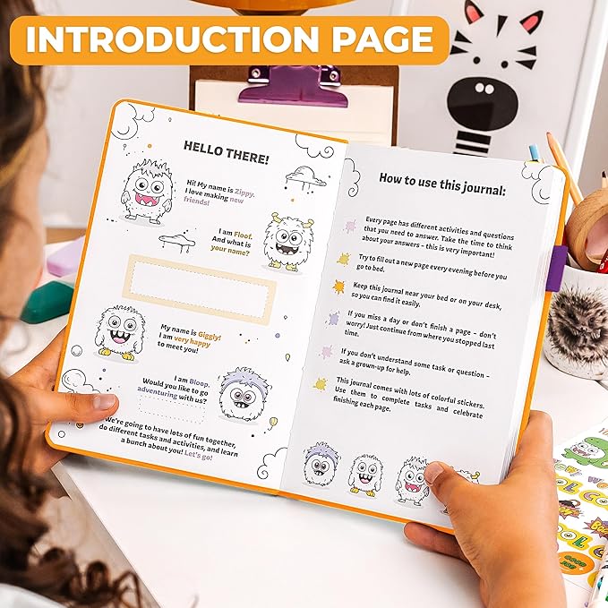 Clever Fox Kids’ Journal – Daily Feelings & Gratitude Notebook for 8+ Children – Child’s Planner & Mood Tracker for Journaling & Writing (Orange)