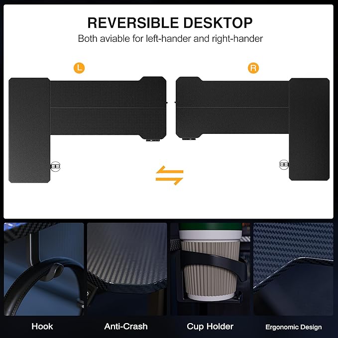 59 Inch L Shaped Standing Desk Adjustable Height,Gaming Electric Corner Standing Desk, Sit Stand Computer Table with Reversiable Splice Board, Black Carbon