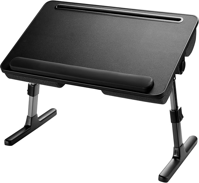 HUANUO Laptop Bed Desk, Laptop Tray Computer Lap Desk for Bed Couch Sofa Floor, Bed Tray for Working, Eating, Foldable Lap Stand Table with Height Adjustment & 35° Adjustable Tilt Angle, HNLD19