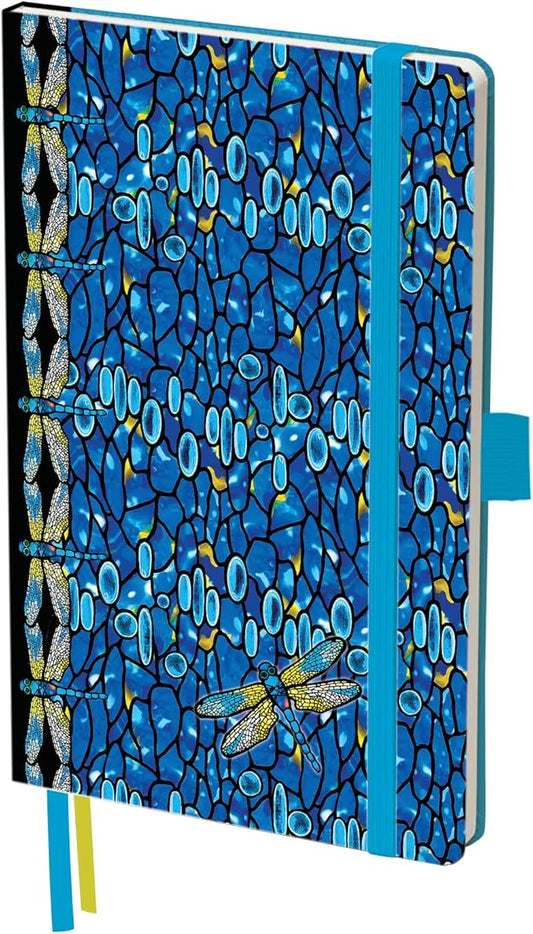 RainCaper Vegan Leather Journal Notebook, 160 Dot-Grid Pages, 5.7 inches x 8 inches, Journal - Tiffany Dragonfly
