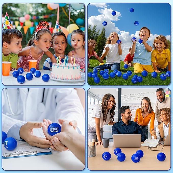 54PCS Motivational Stress Balls for Adults and Kids - Stress Balls Bulk Soft Sponge Squeeze Toys with Inspirational Quotes | Office Classroom Stress Relief Gifts | Anxiety Relief Fidget Toys