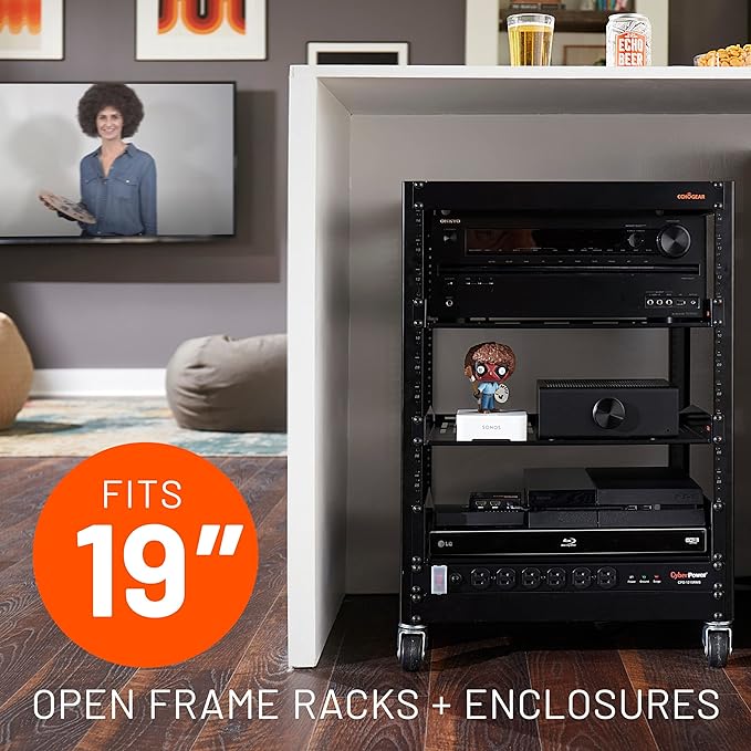 ECHOGEAR Rack Cable Management Tie Bar Kit - Includes 4X 1U Tie Bars, 24 Zip Ties, 8 Cage Nuts, & 8 Screws - Works with 19" Open Frame Racks & Enclosures