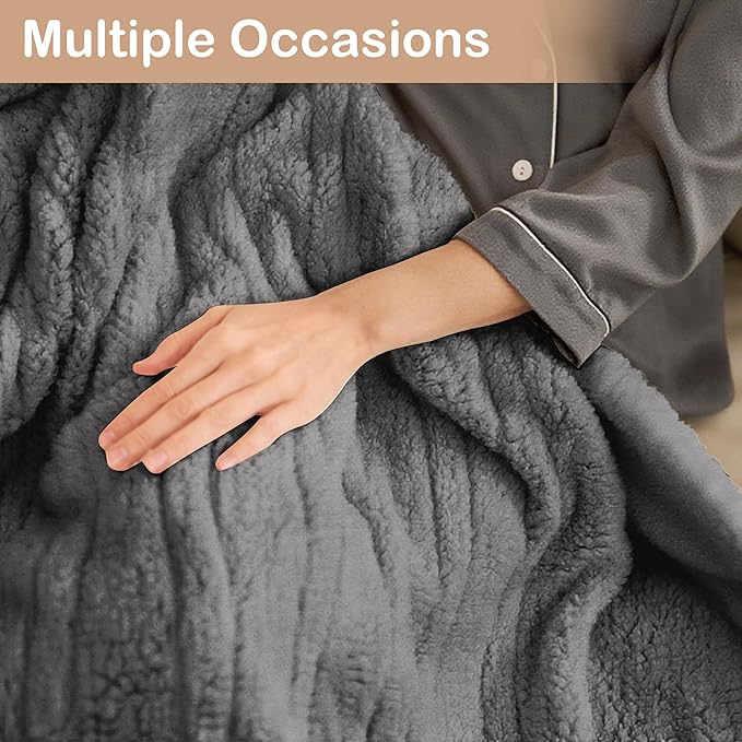 Electric Heated Blanket 6 Heating Settings & 10H Auto Off Full 72×84 Ultra-Soft Warm Machine Washable Home Office Light Gray