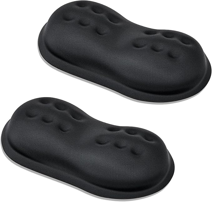 VANKEY 2 Pack Mouse Wrist Rest, Ergonomic Desk Wrist Pad for Mouse, Comfortable Computer Mouse Wrist Support with Memory Foam Fillings, Non-Slip Base (Black)