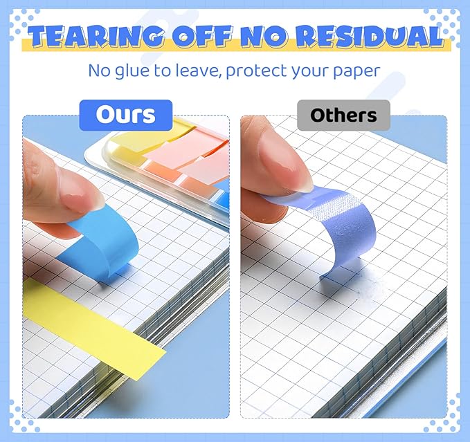 24 Pack Sticky NotesTabs Pads,2400 Sheets Index Tabs,2.99 * 0.62in Small Self-Stick Page Markers,8 Bright Colors Page Flags Mini Self-Stick Pads to Post for Office,School,Home,Meeting,Back to School