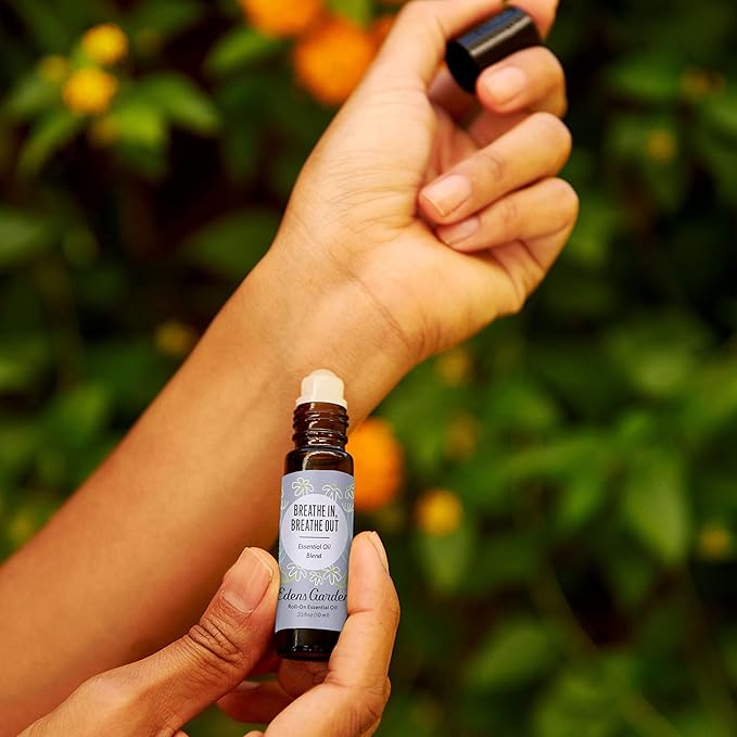 Edens Garden Breathe in, Breathe Out Essential Oil Roll-On Blend- 100% Pure Premium Grade, Natural, Therapeutic, Aromatherapy, Kid & Skin Safe, The Best for Health Pre-Diluted 10 ml (.33 fl oz)