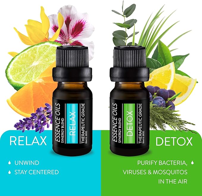 Pure Daily Care Aromatherapy Top 10 Essential Oil Synergy Blend Set – Therapeutic Grade Synergy Oil Blends – Uplift Mind, Body and Spirit – 10 x 10 Ml Blends – No Fillers & No Additives