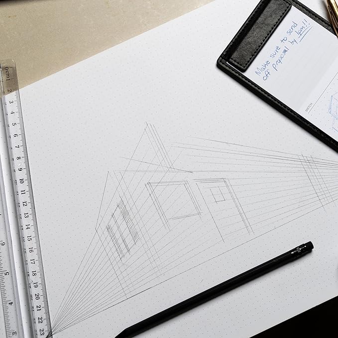 Notsu Dot Grid Notepads 11 x 17 inch | Large Dotted Memo Desk Pads with Premium Thick Paper 120gsm