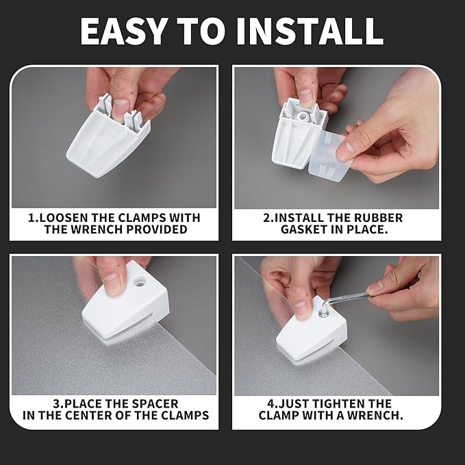 4 Pcs Desk Divider Privacy Panel 23.6 x 15.8 Inch Counter Desk Acrylic Panel Holder Free Standing Privacy Shield Work Station Desk Divider Partition for Offices Schools Call Centers (Frosting)