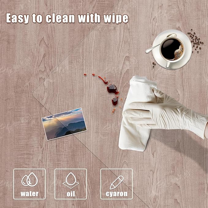 BLESWIN Clear Desk Mat, Transparent Writing Desk Mat, Durable Waterproof Multi-Functional Table Protector with Non-Slip Adhesive, 16.93 x 47.24 Inches, Suitable for Home and Office